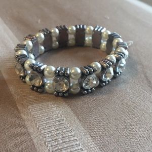 Faux pearl and diamond bracelet costume